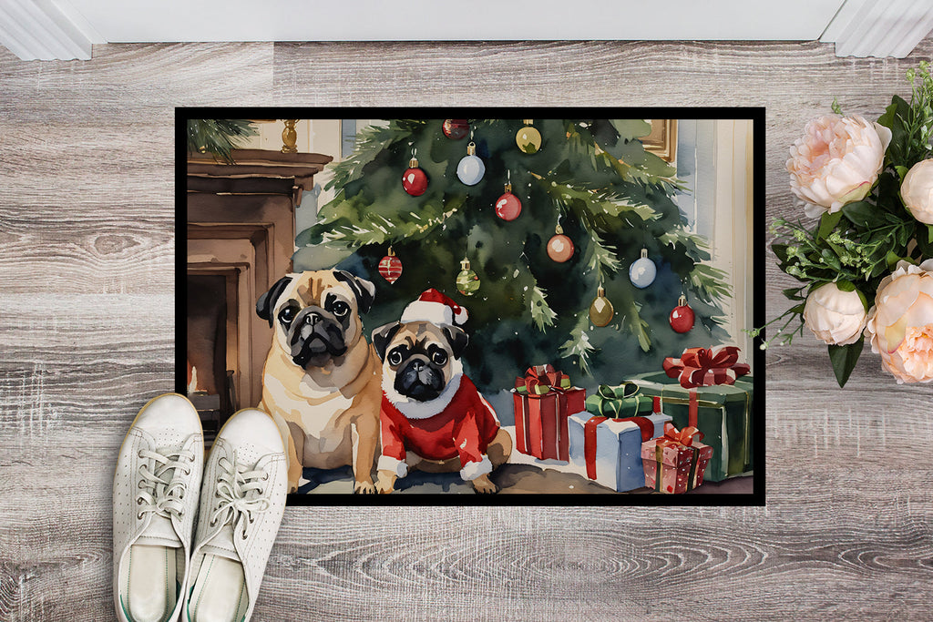 Pug Cozy Christmas Doormat-1