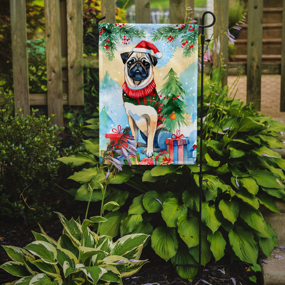 Pug Christmas Garden Flag-1