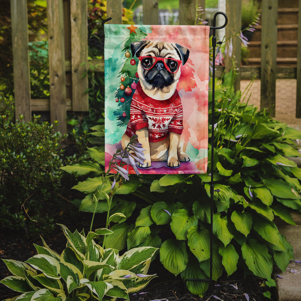 Pug Christmas Garden Flag-1