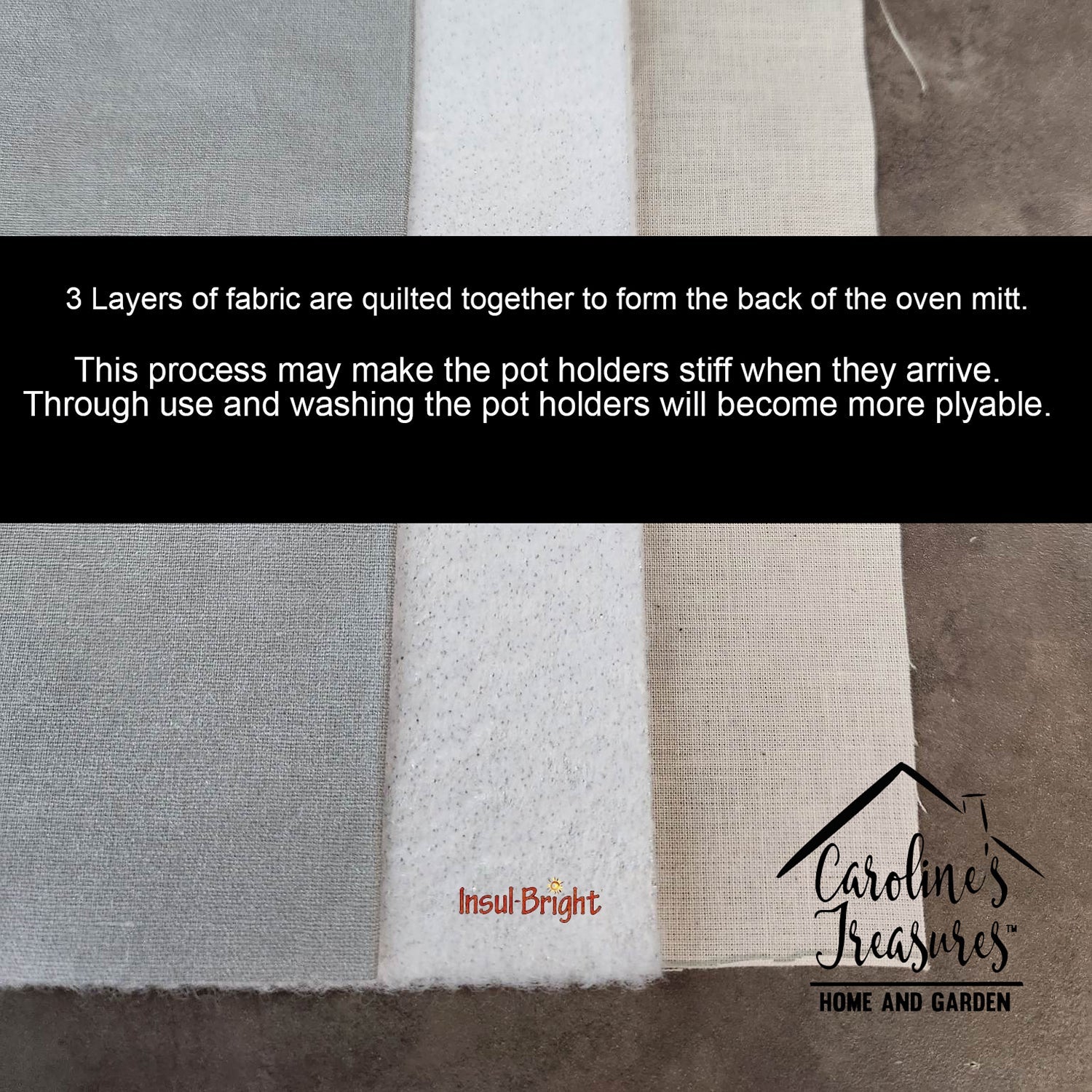 Pug in Sunflowers Pair of Pot Holders-3