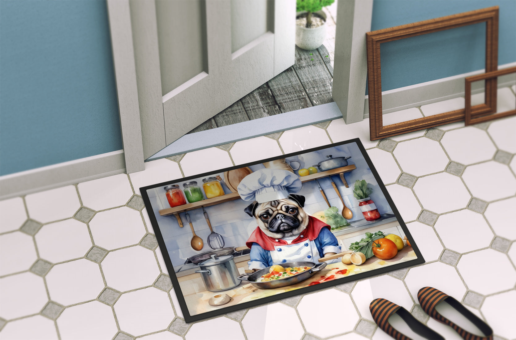 Pug The Chef Doormat-3