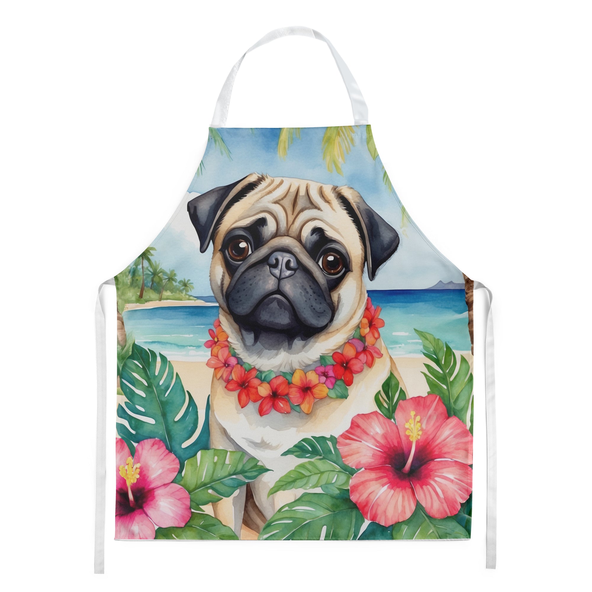 Pug Luau Apron-0