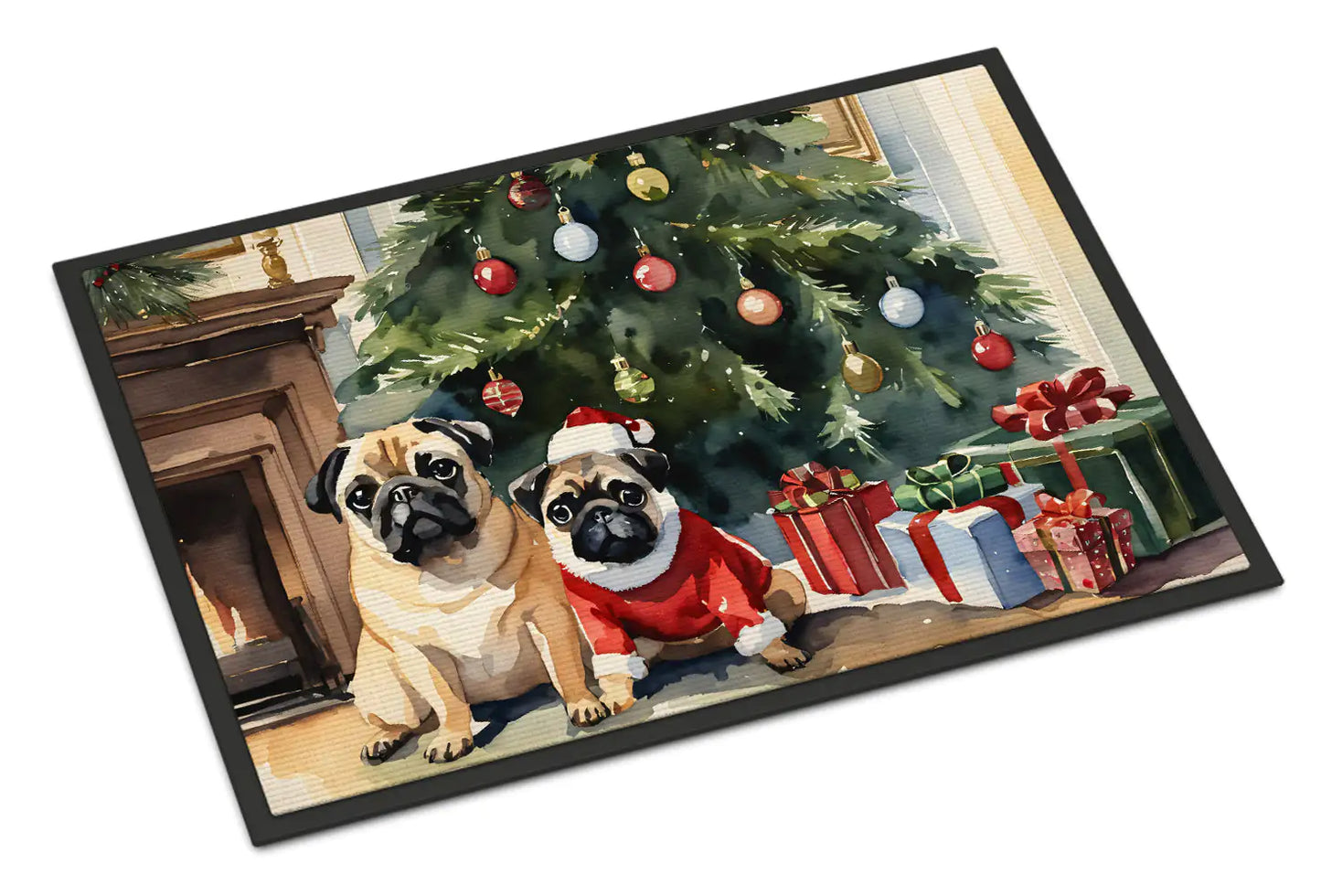 Pug Cozy Christmas Doormat