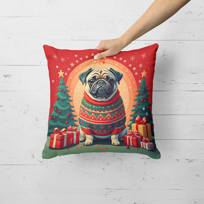 Pug Christmas Throw Pillow