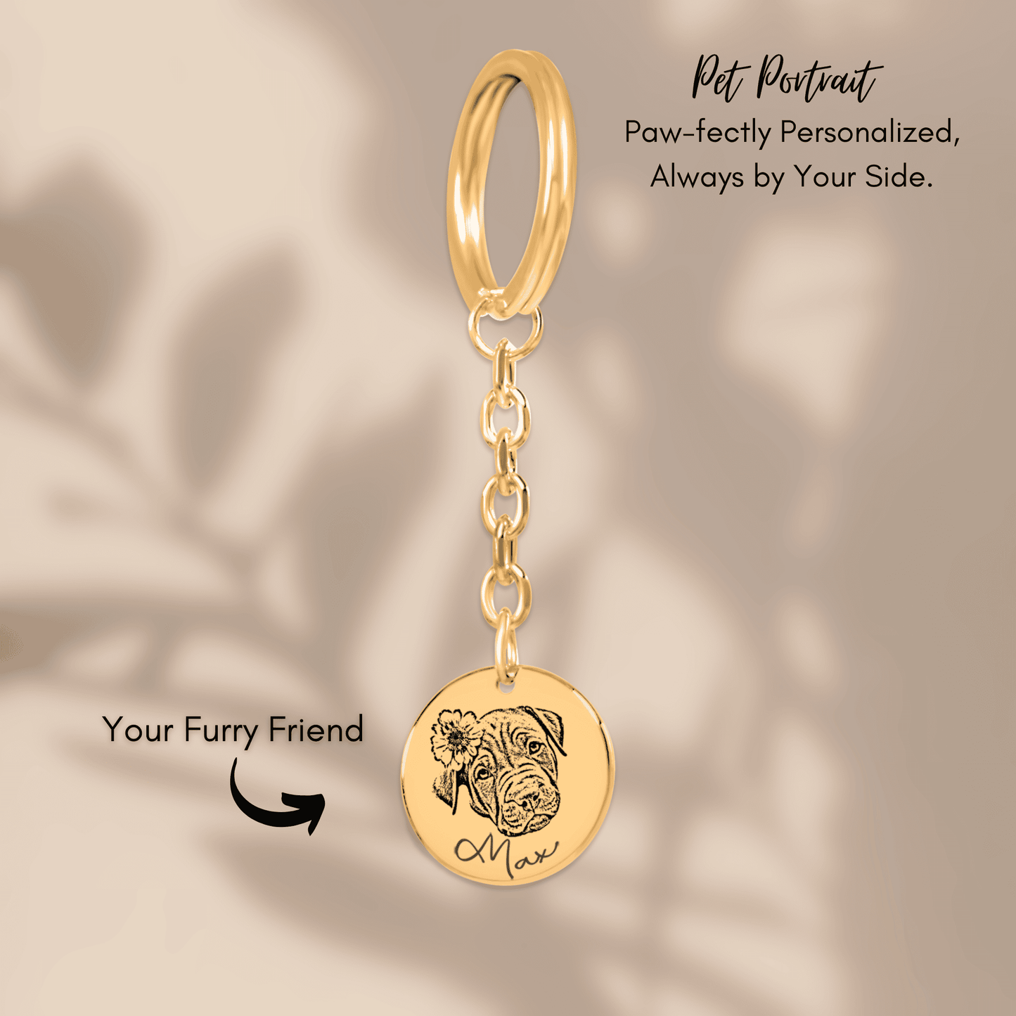 Dog Dad Gift | Custom Pet Portrait Keychain + Message Card
