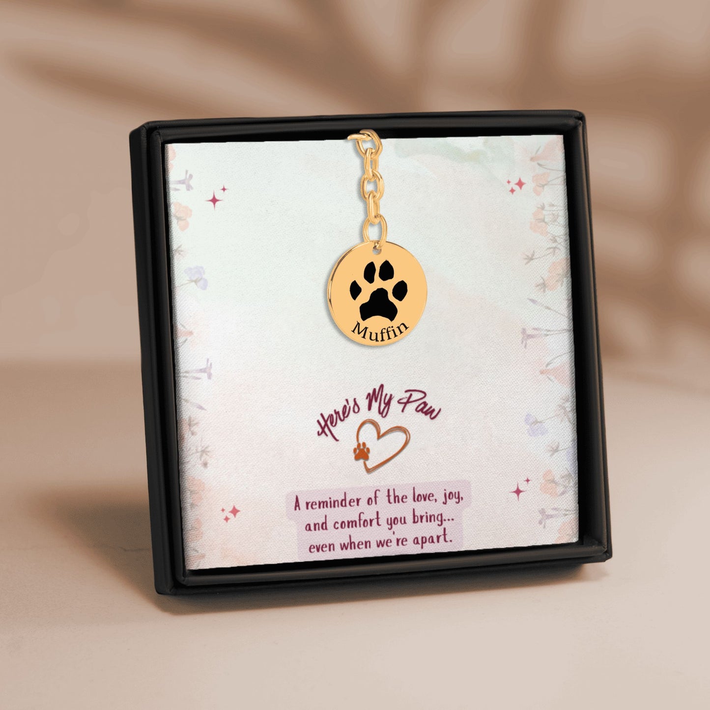 Custom Paw Print Keychain | Actual Pet Paw Engraved + Name & Message