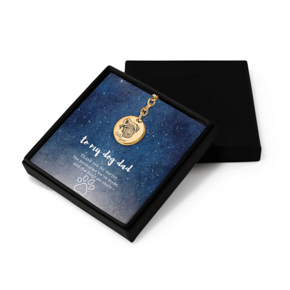 Dog Dad Gift | Custom Pet Portrait Keychain + Message Card