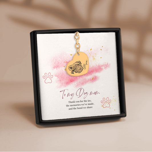 Dog Mom Gift | Custom Pet Portrait Keychain + Message Card