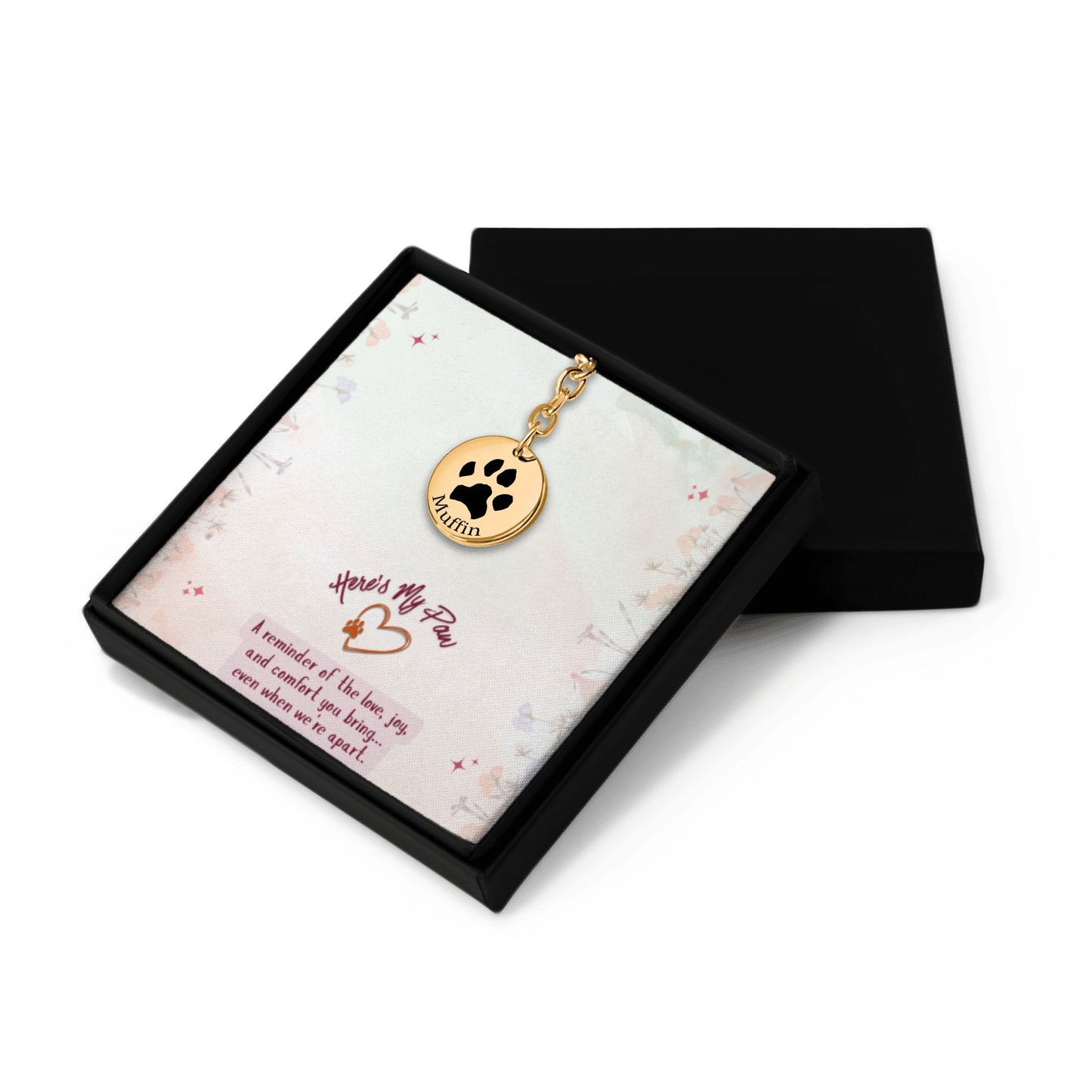 Custom Paw Print Keychain | Actual Pet Paw Engraved + Name & Message