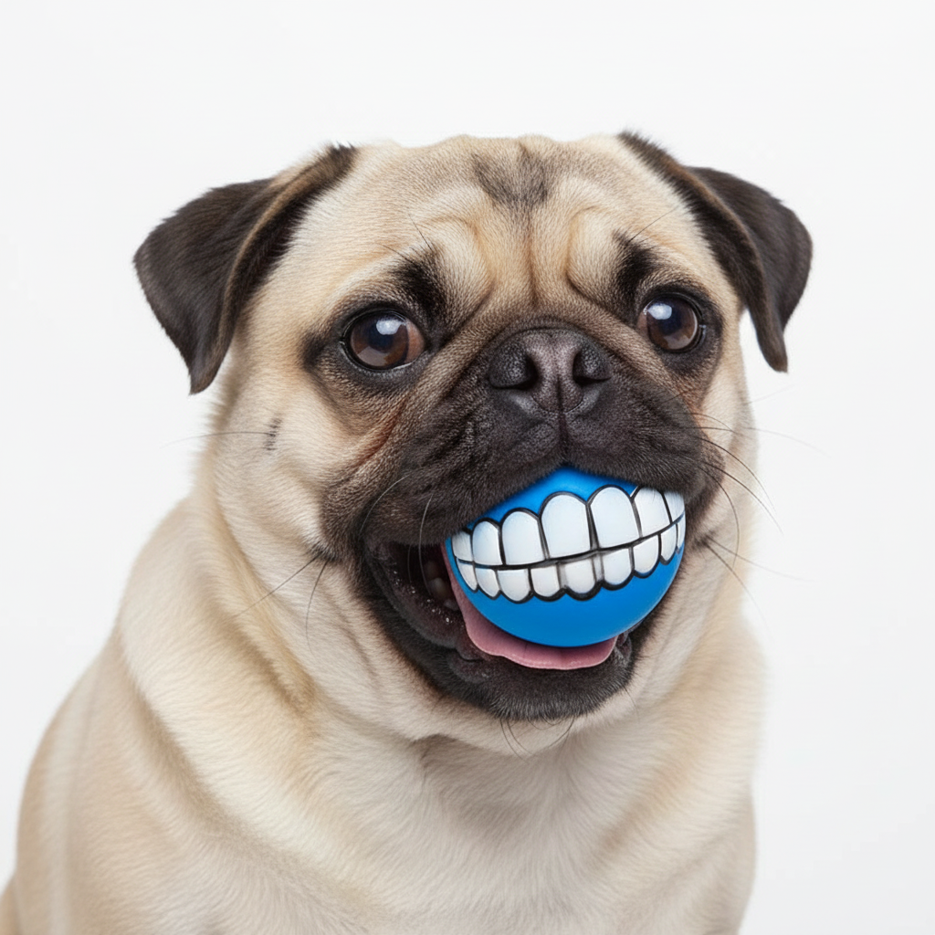 Squeaky Rubber Teeth Pet Toy