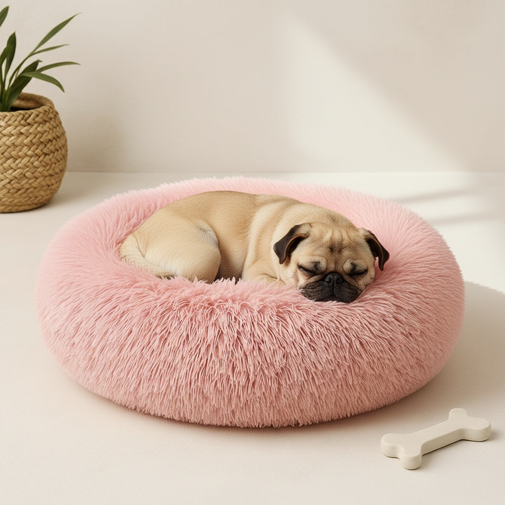 Calming Donut Bed for Dogs & Cats